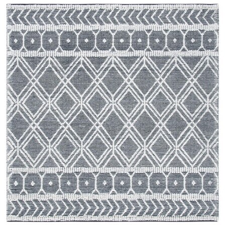 Safavieh 6 x 6 ft. Natura Hand Woven Square Area Rug Ivory & Black NAT478A-6SQ